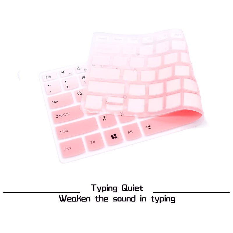 HRH Silicone Keyboard Cover for Lenovo Yoga 720 720s 730 13.3, 15.6,for Yoga C940 C740 C930 13.9",for Lenovo Flex 15/Flex 14,for Lenovo Ideapad 720s 13 Skin Protector,for xiaoxin C7000-Mint Pink - Image 2